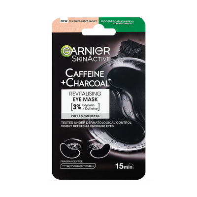 GARNIER SKINACTIVE EYE MASK CAFFEINE + CHARCOAL*