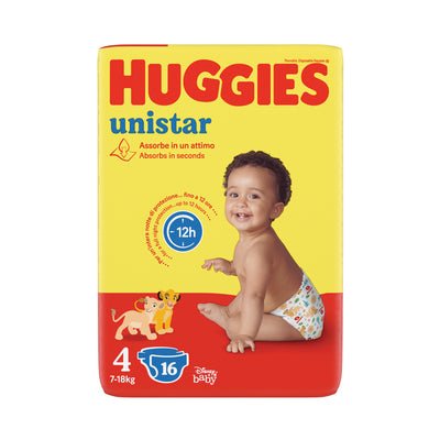 HUGGIES UNISTAR DIAPERS SIZE 4 7-18KG X16PZ