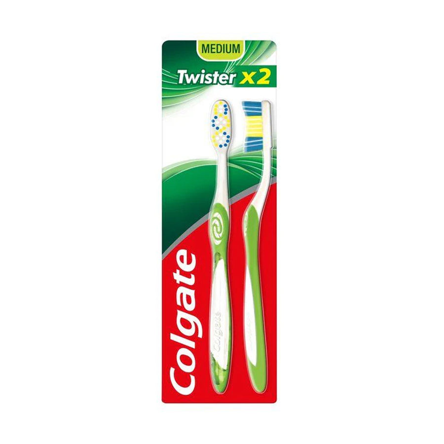 COLGATE TWISTER MEDIUM TOOTHBRUSH X2
