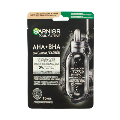 GARNIER SKINACTIVE AHA+BHA GESICHTSMASKE MIT AKTIVKOHLE 