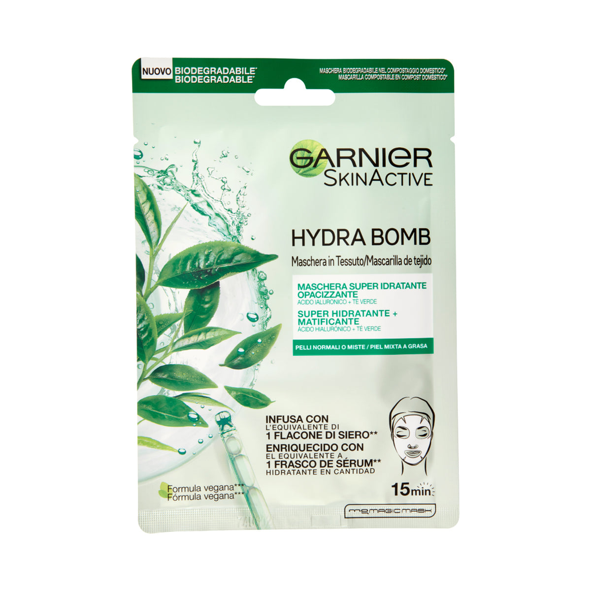 GARNIER SKINACTIVE MASCHERA VISO HYDRA BOMB PELLI MISTE E GRASSE