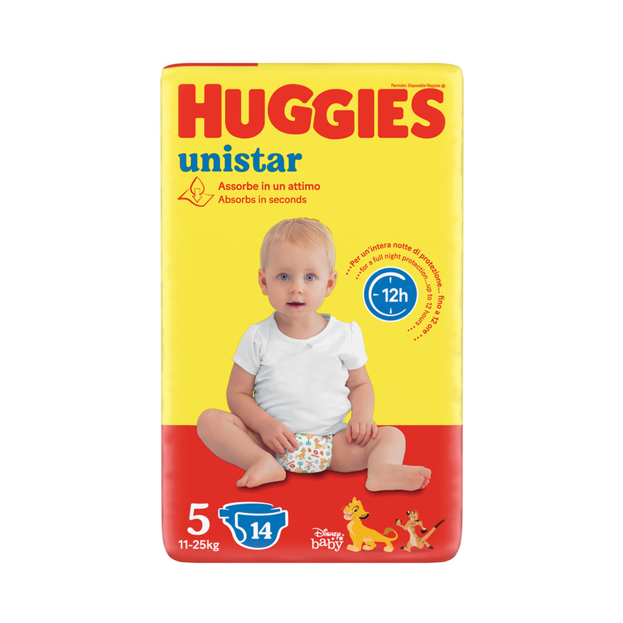 HUGGIES PANNOLINI UNISTAR TAGLIA 5 11-25KG X14PZ