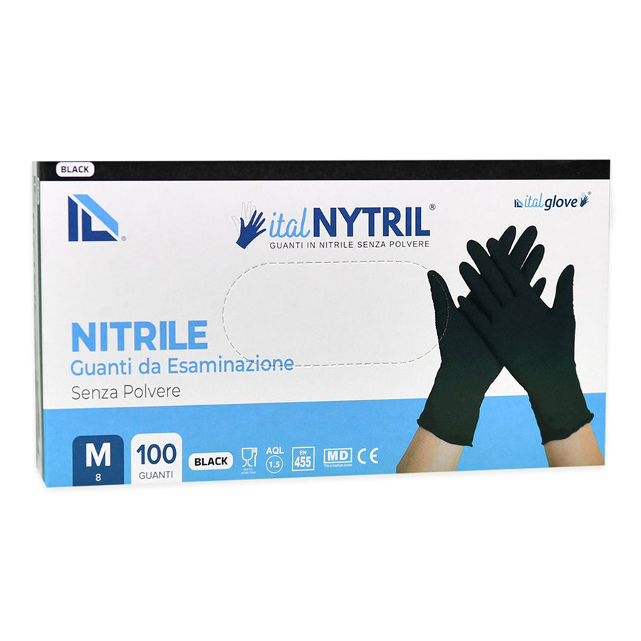 ITALNYTRIL GUANTI BLACK X100PZ M