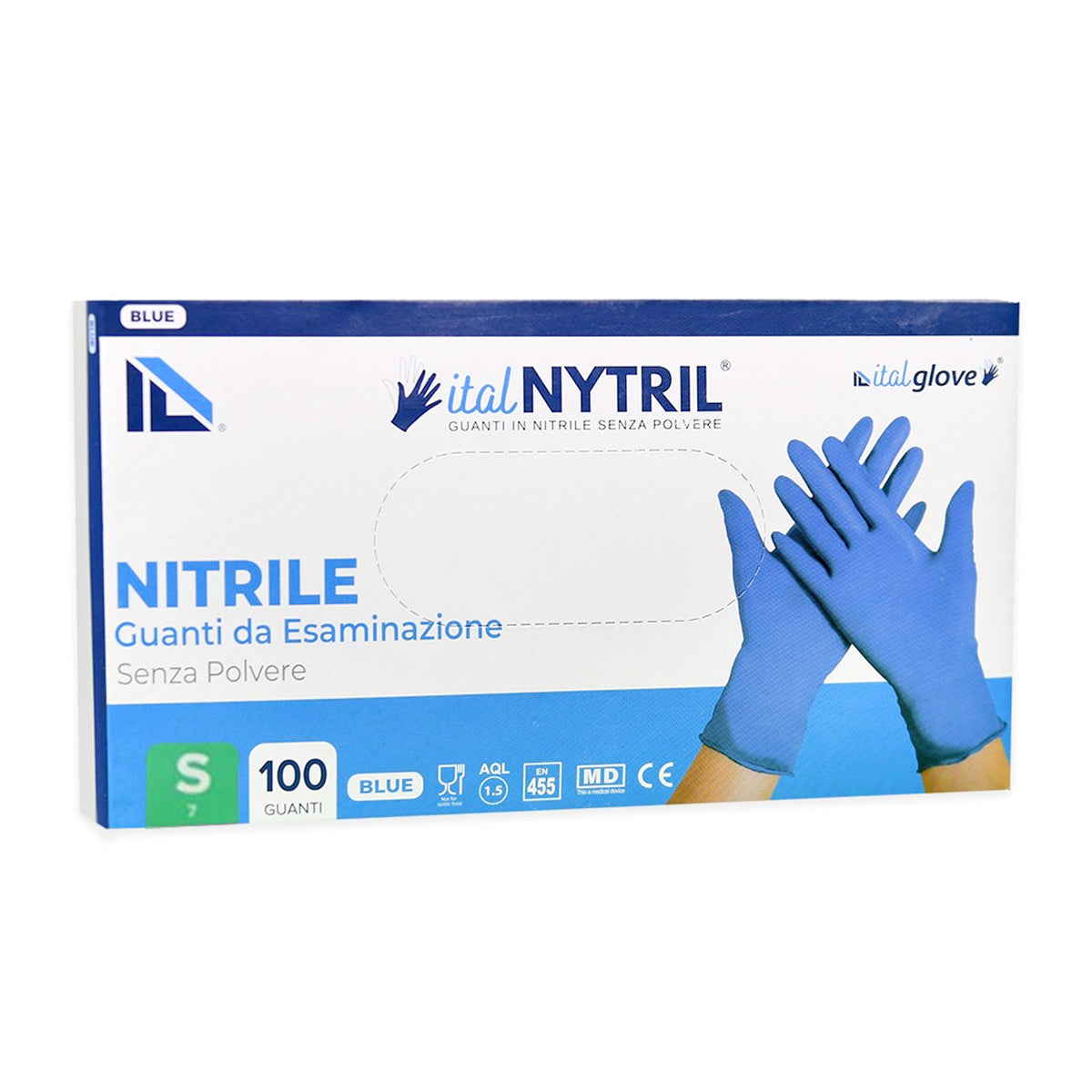 ITALNYTRIL GUANTI BLUE X100PZ S