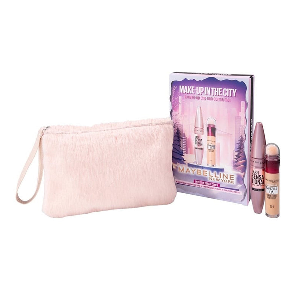 MAYBELLINE NEW YORK  POCCHETTE FLUFFY +MASCARA+CORRETTORE MULTI-USO 01