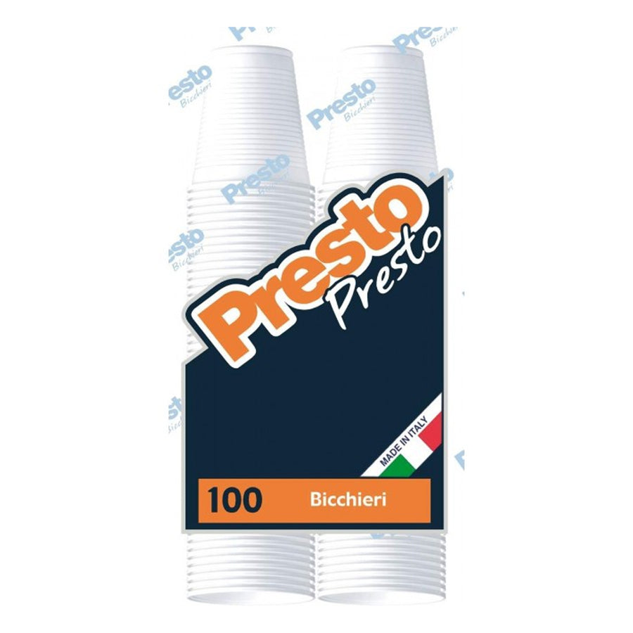 PRESTO PRESTO 100 BICCHIERI ACQUA 200CC BIANCHI